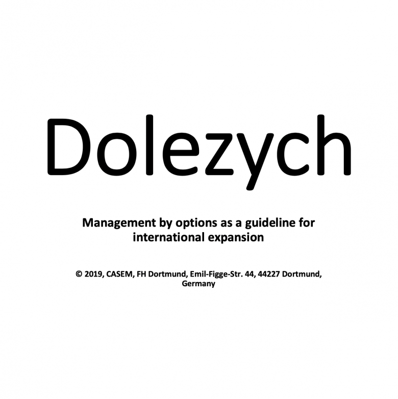 Dolezych – Management by options as a guideline for international expansion
